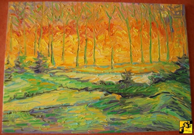 Park w Koninie  nocą