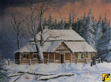 Staropolski dworek w szacie zimowej