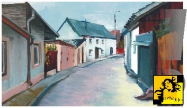 żółto-różowa uliczka