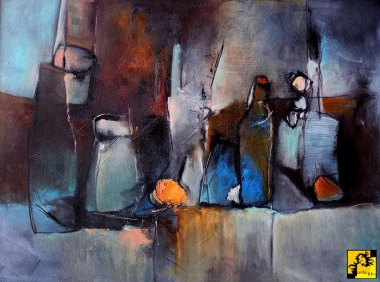 Martwa natura w błękitnej szarości