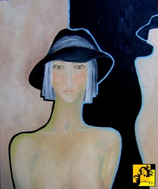 Dama w czarnym kapeluszu