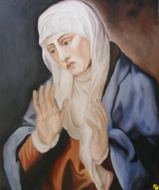 na podstawie obrazu Tycjana Matka Bolesna