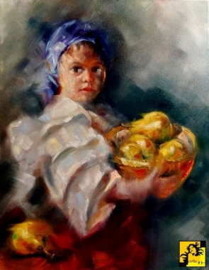 DZIEWCZYNKA Z GRUSZKAMI