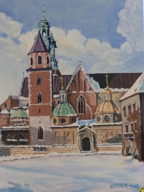 Katedra na wawelu zimą