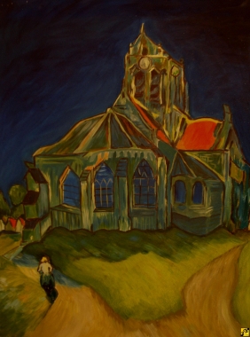 Na podstawie obrazu Van Gogha Kościół w Auvers