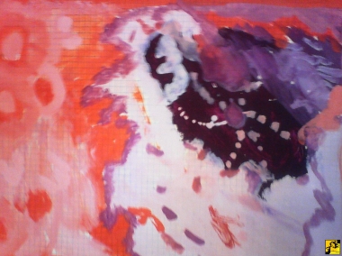 obraz namalowany farbami, abstrakcja