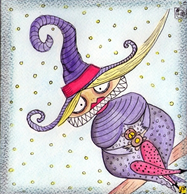 Freaky Witch with Teddy Bear