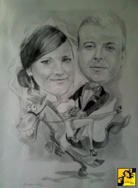 karykatura ślubna II