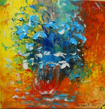 w barwach niebieskiego