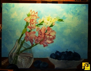 martwa natura z mieczykami