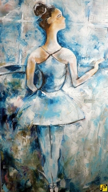 Baletnica...50x100 DUŻY Gruba faktura..olej