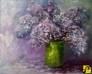 Bzy w zielonym wazonie