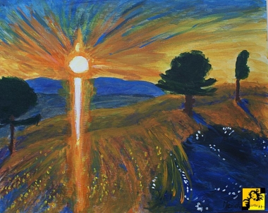 Promienny zachod slonca