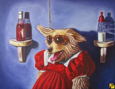 Portret z martwą naturą