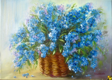 Niezapominajki w koszyczku