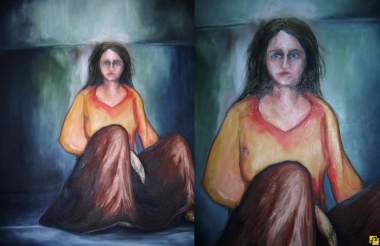 Chora kobieta (szpitalny korytarz)