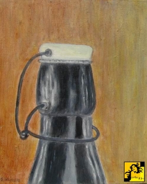 martwa natura z butelką