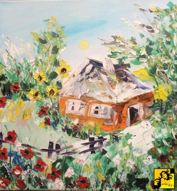 chatka wiejska wiosną