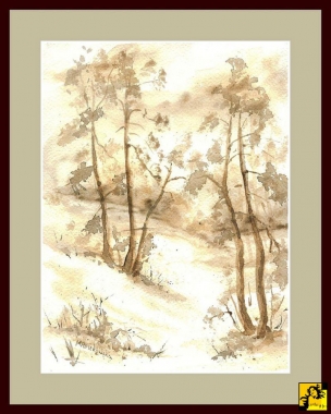 Pierwszy śnieg - sepia