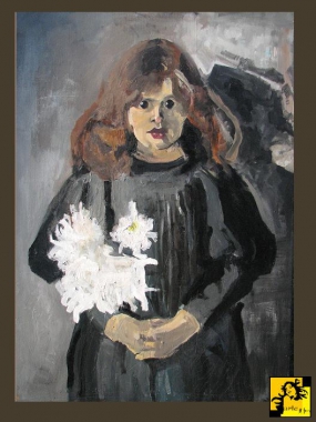 Olga Boznańska Dziewczynka z chryzantemami