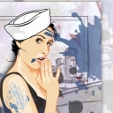 Pinup, popart, kapitan Pinup, popart, kapitan