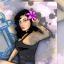 Pinup, popart, kotwica Pinup, popart, kotwica