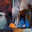 Martwa natura w błękitnej szarości