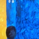 Blue dog with Apple Blue dog with Apple