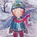 Zimowy chłopczyk-ilustracja dla dzieci Zimowy chłopczyk-ilustracja dla dzieci