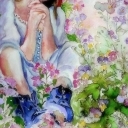 Dziewczynka na kwiecistej łączce Dziewczynka na kwiecistej łączce