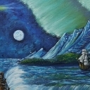 Zorza polarna nad morzem Zorza polarna nad morzem