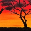 O zachodzie. Dolina Serengeti. O zachodzie. Dolina Serengeti.