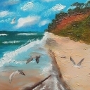 E.Żukowska MORZE I PTAKI obraz 60X50 E.Żukowska MORZE I PTAKI obraz 60X50