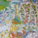 Pejzaż abstrakcyjny z białym domkiem Pejzaż abstrakcyjny z białym domkiem