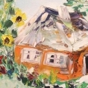 chatka wiejska wiosną