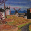 Wiatraki o poranku w Consuegra Wiatraki o poranku w Consuegra